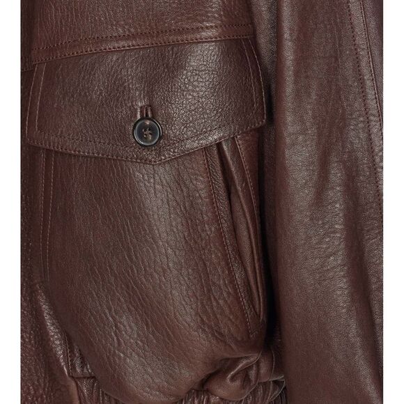 Saint Laurent Women Balloon Lamb Leather Bomber Jacket - Picture 3 of 4